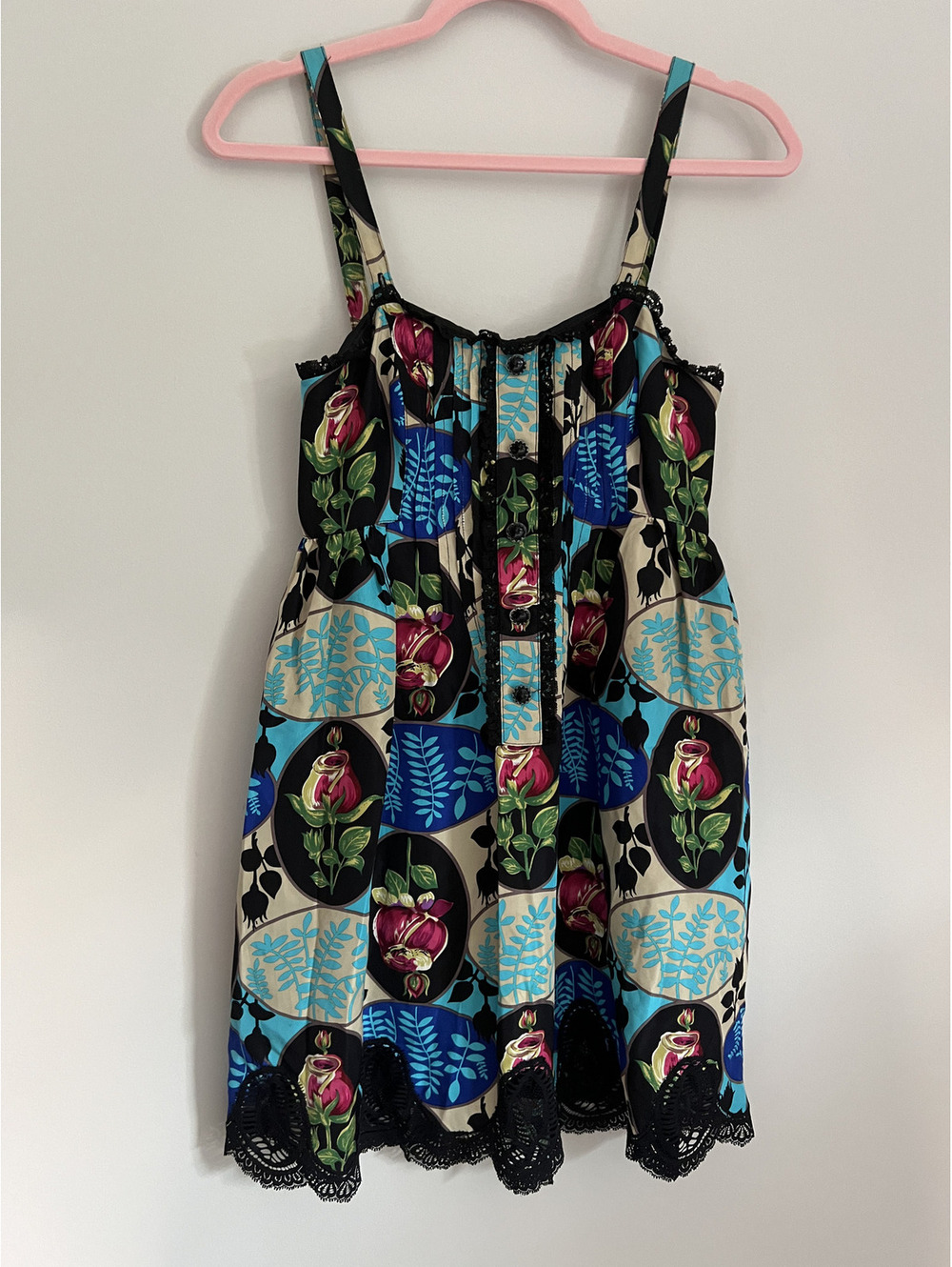Y2K Anna Sui for Anthropologie Silk Floral Dress